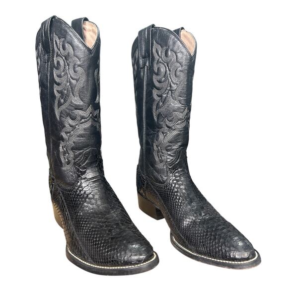 Circle G by Corral Men\'s Black Python Snakeskin Cowboy Boots Size 7.5 D main image 9